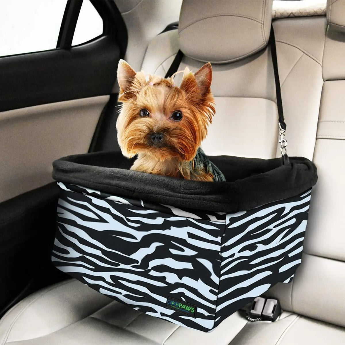 GOOPAWS Dog Car Booster Seat with Safety Leash