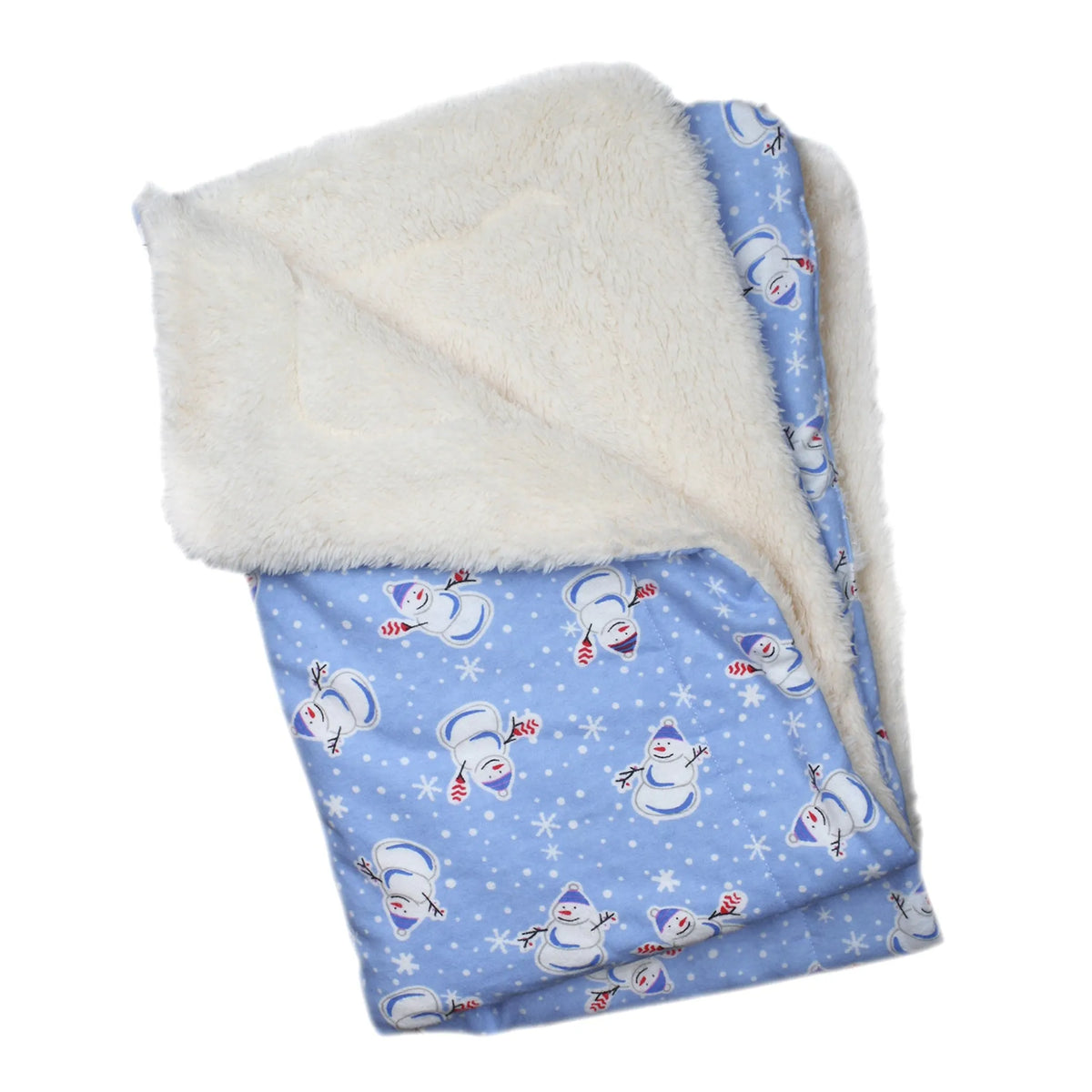 Snowman & Snowflakes Ultra-Plush Flannel Pet Blanket