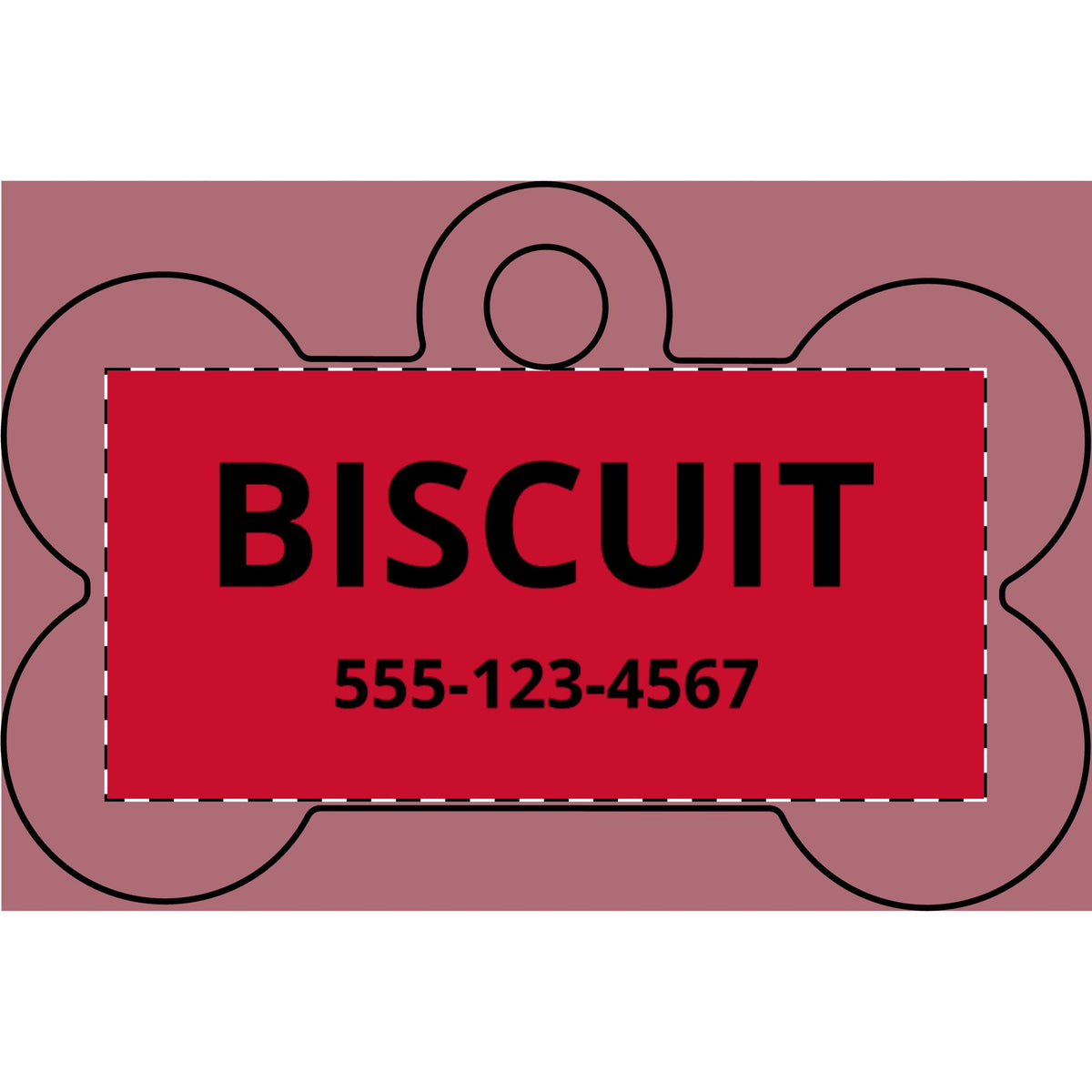 Custom Engraved Dog Tag - Personalized Bone ID Tag with Pet Name & Phone Number