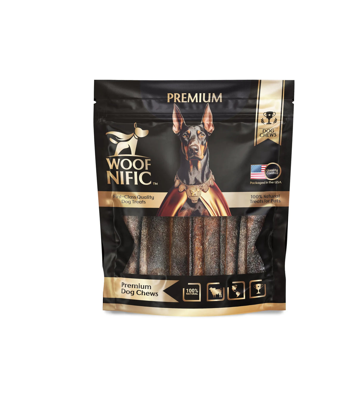 Woof Nific Collagen Chew Sticks for Dogs, Single-Ingredient Beef Skin
