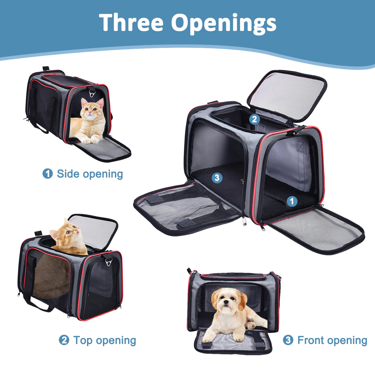 GOOPAWS Soft-Sided Pet Carrier for Small Dogs and Cats