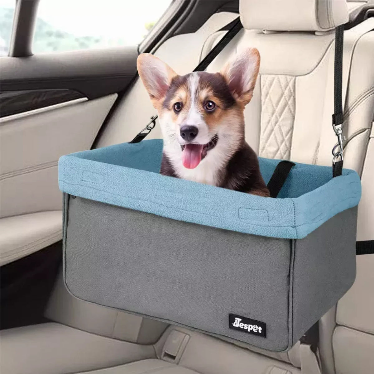 GOOPAWS Dog Car Booster Seat with Safety Leash