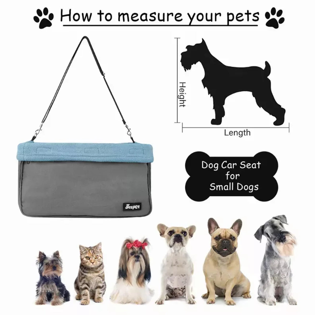 GOOPAWS Dog Car Booster Seat with Safety Leash