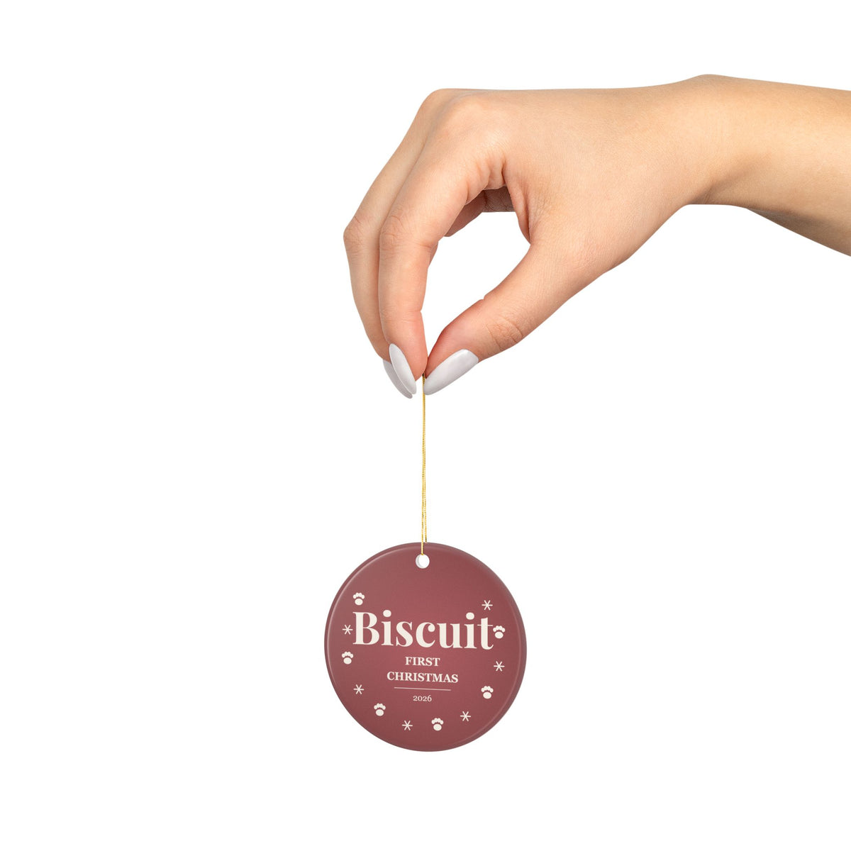 Personalized Pet's First Christmas Ornament 2026 - Custom Dog or Cat Name Keepsake