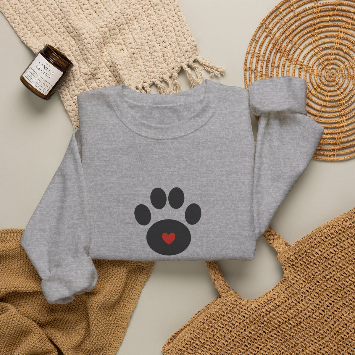 Personalized Dog Mom Sweatshirt with Pet Name - Paw Print Crewneck