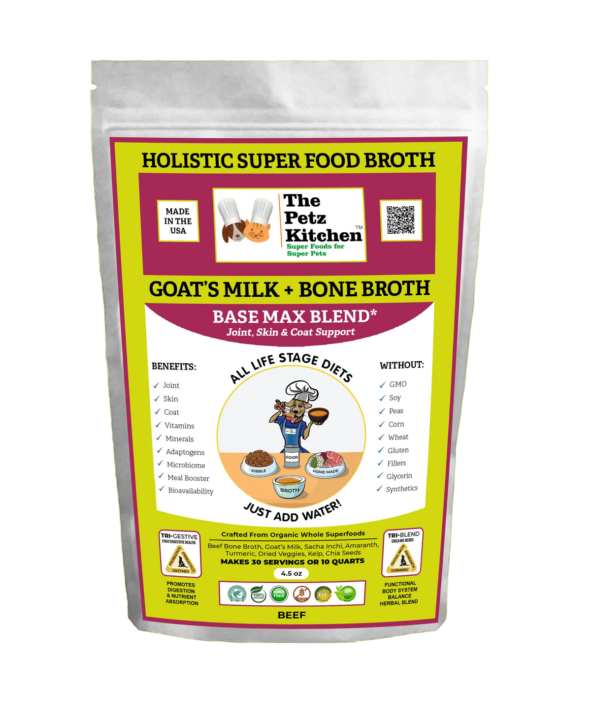 Goat's Milk + Bone Broth Joint & Coat Blend for Dogs & Cats, 30 Servings