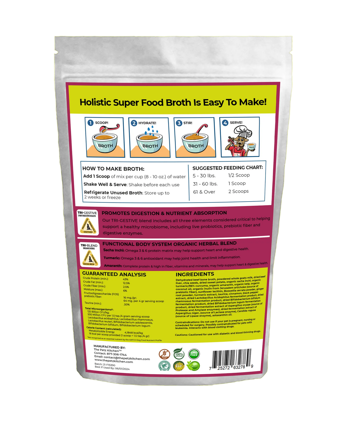 Goat's Milk + Bone Broth Joint & Coat Blend for Dogs & Cats, 30 Servings