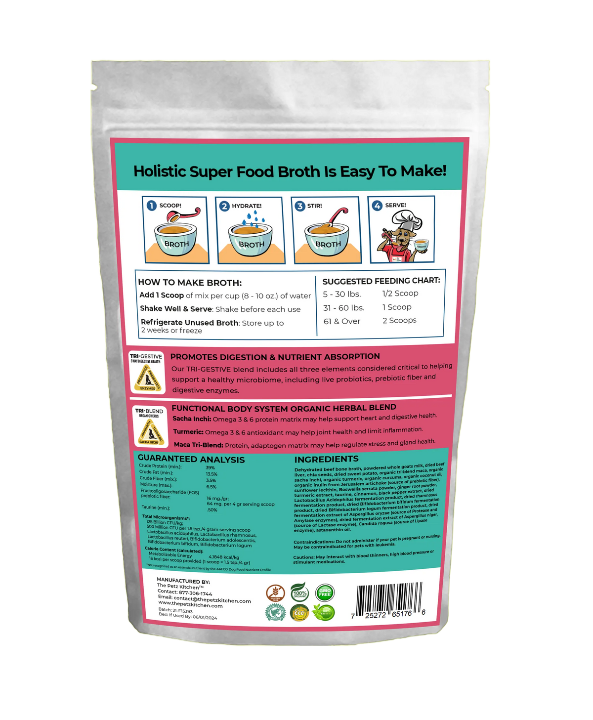 Goat's Milk + Bone Broth Protein Blend for Dogs & Cats, 30 Servings