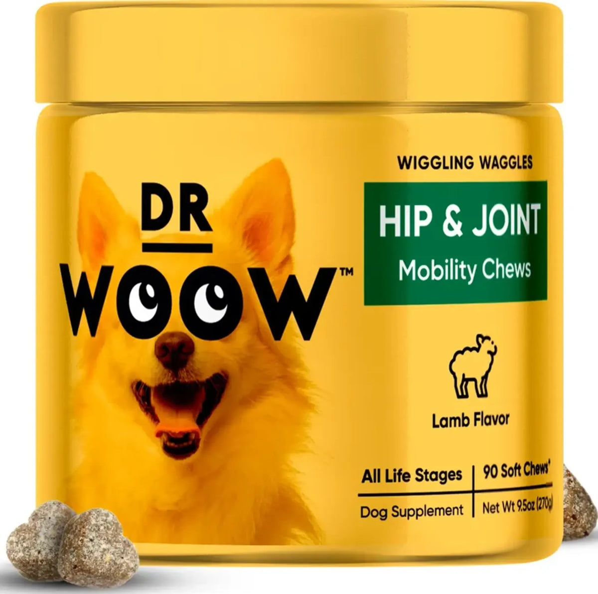 Dr Woow Hip & Joint Soft Chews for Dogs, Glucosamine & Chondroitin