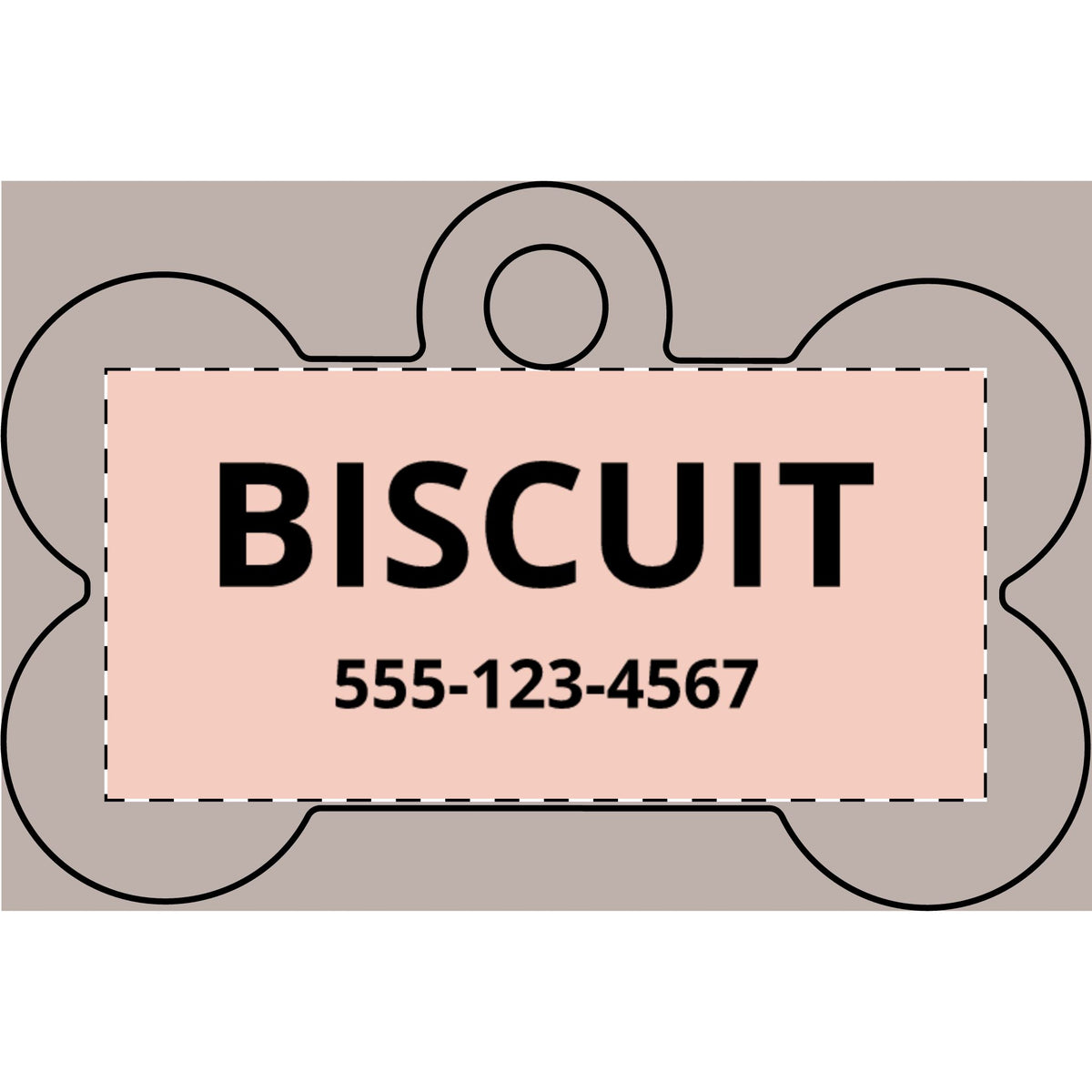 Custom Engraved Dog Tag - Personalized Bone ID Tag with Pet Name & Phone Number