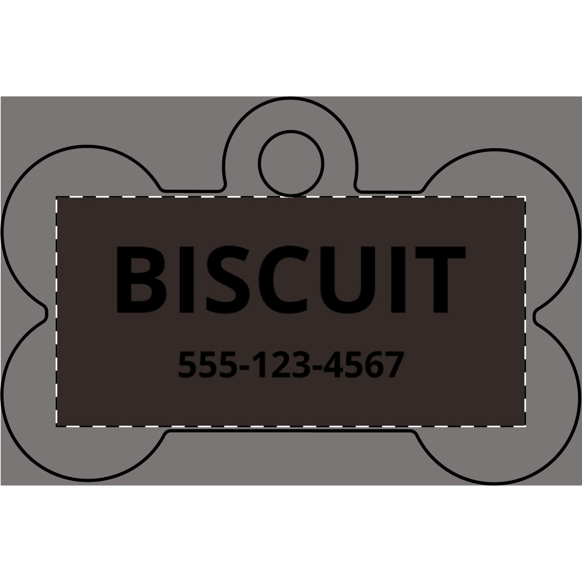 Custom Engraved Dog Tag - Personalized Bone ID Tag with Pet Name & Phone Number