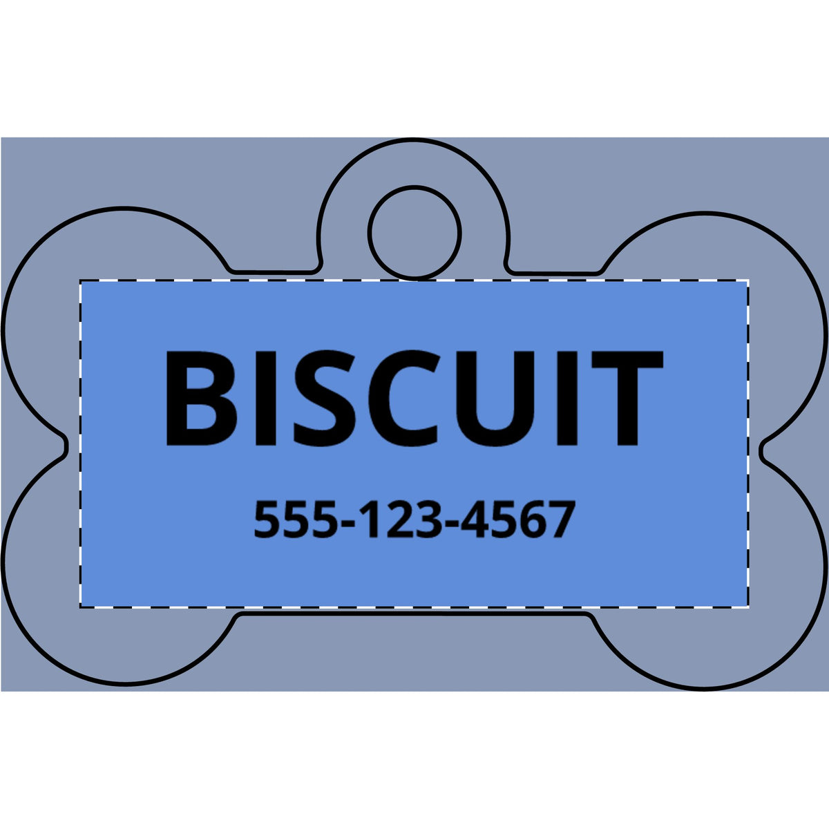 Custom Engraved Dog Tag - Personalized Bone ID Tag with Pet Name & Phone Number