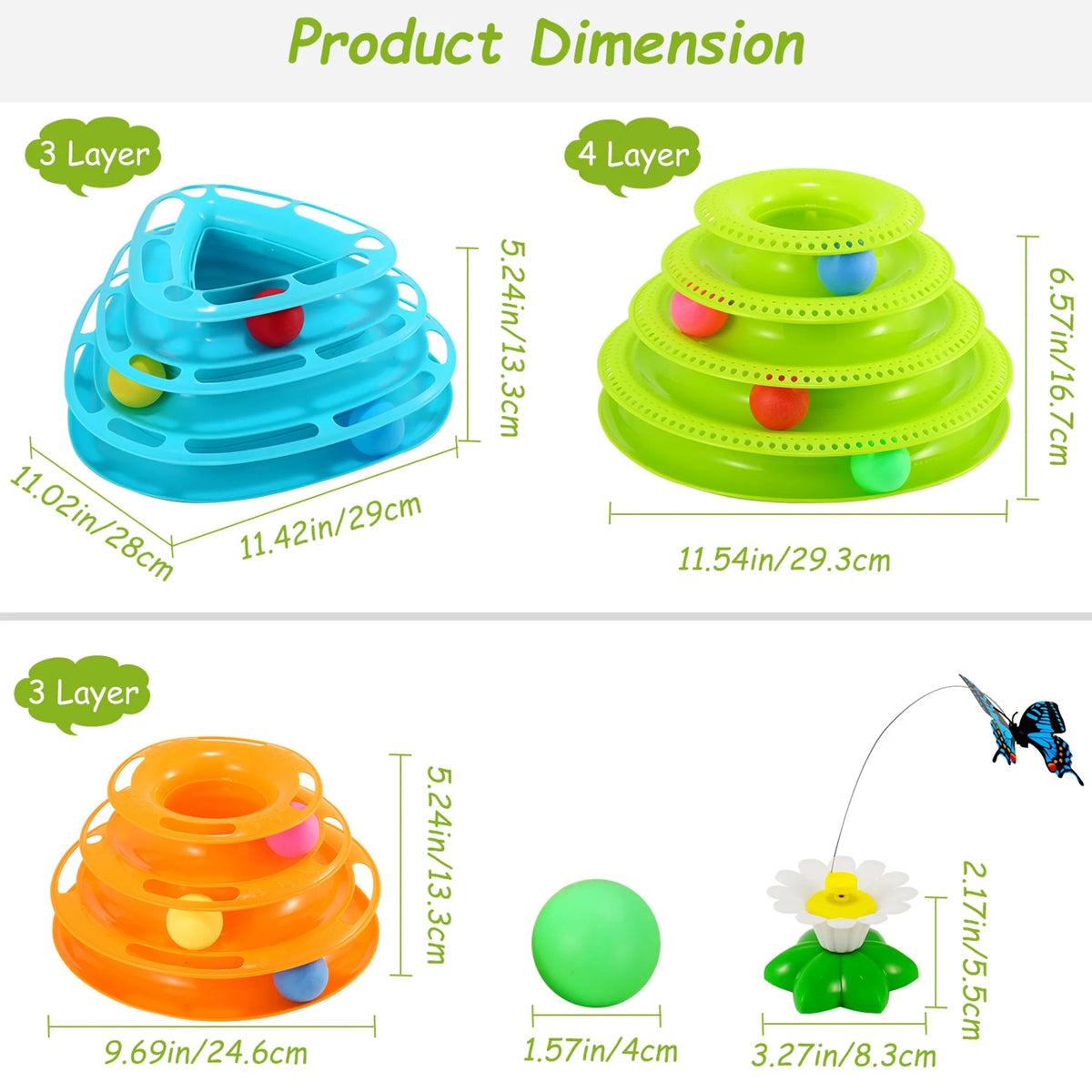 4-Level Ball Track Tower Cat Toy