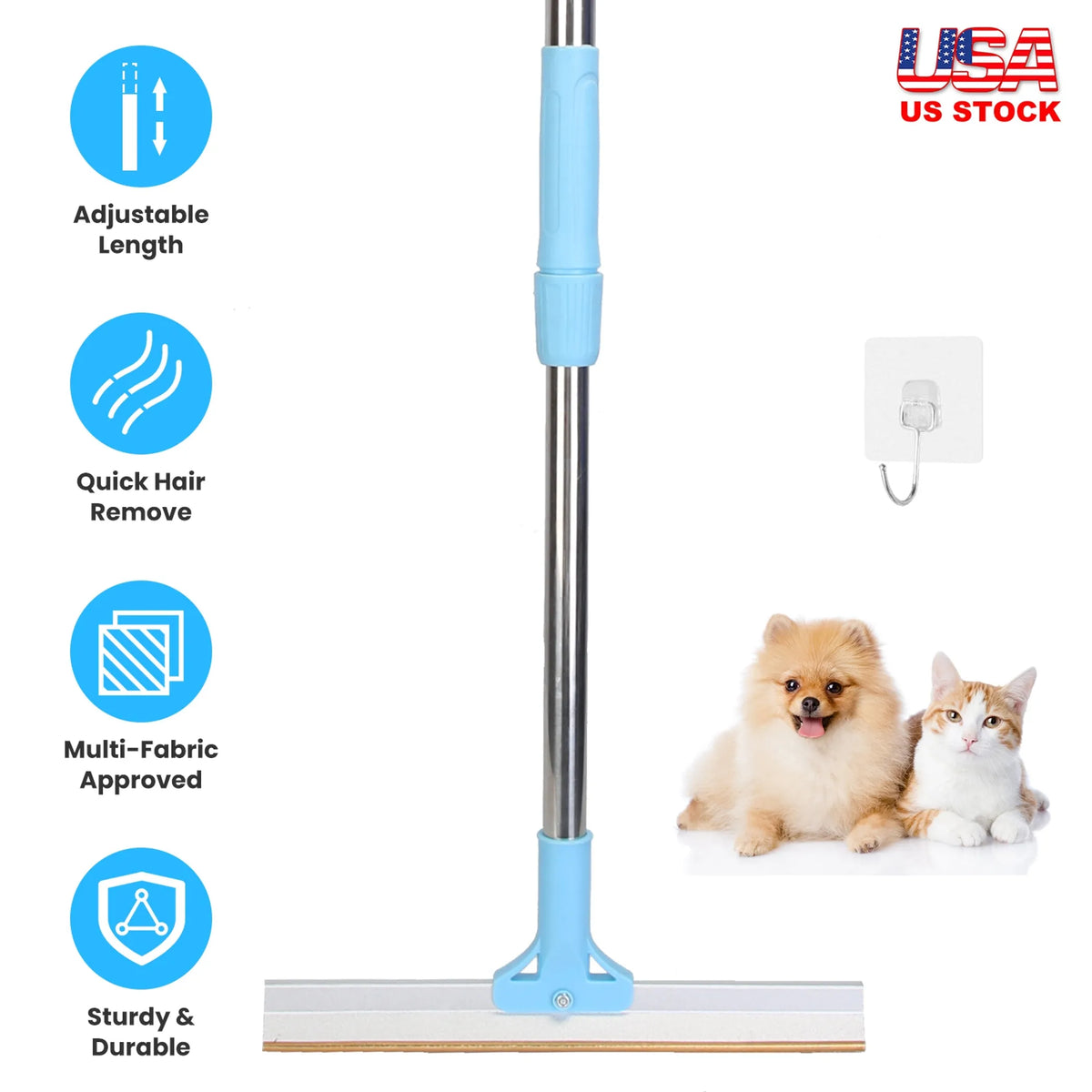 Pet Hair Removal Rake for Carpet and Furniture