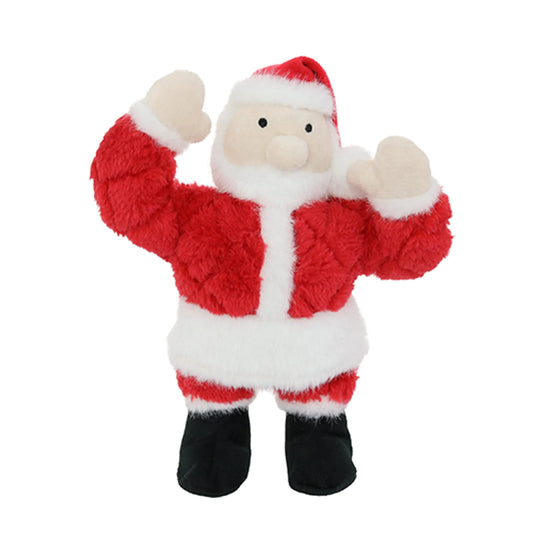Mighty Holiday Santa Dog Toy, Tough Plush with Squeaker
