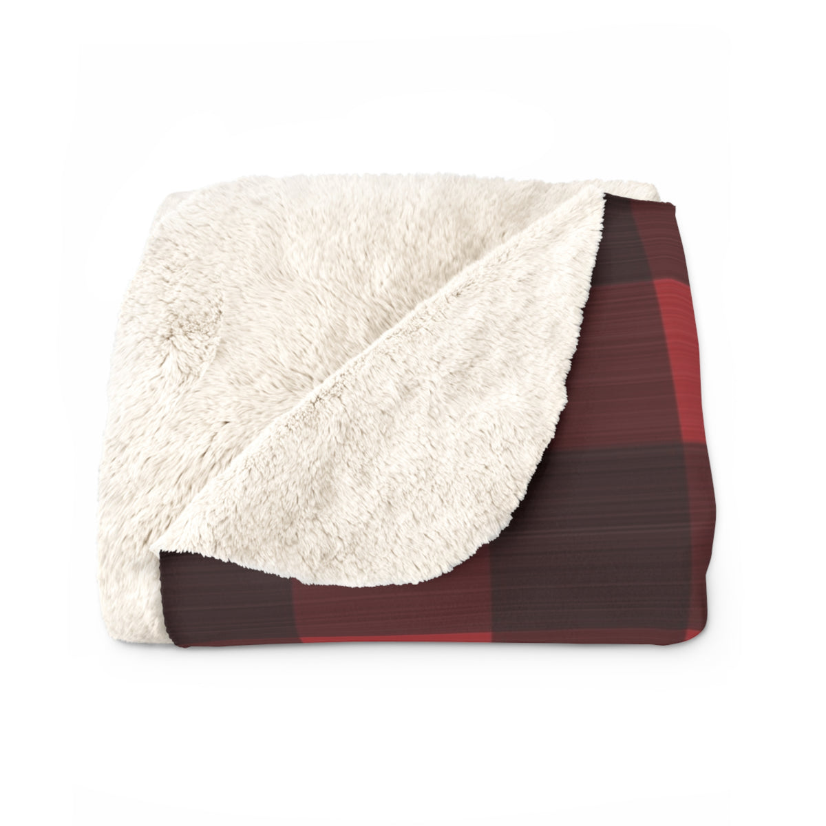 Personalized Dog Blanket with Name - Buffalo Plaid Sherpa Fleece