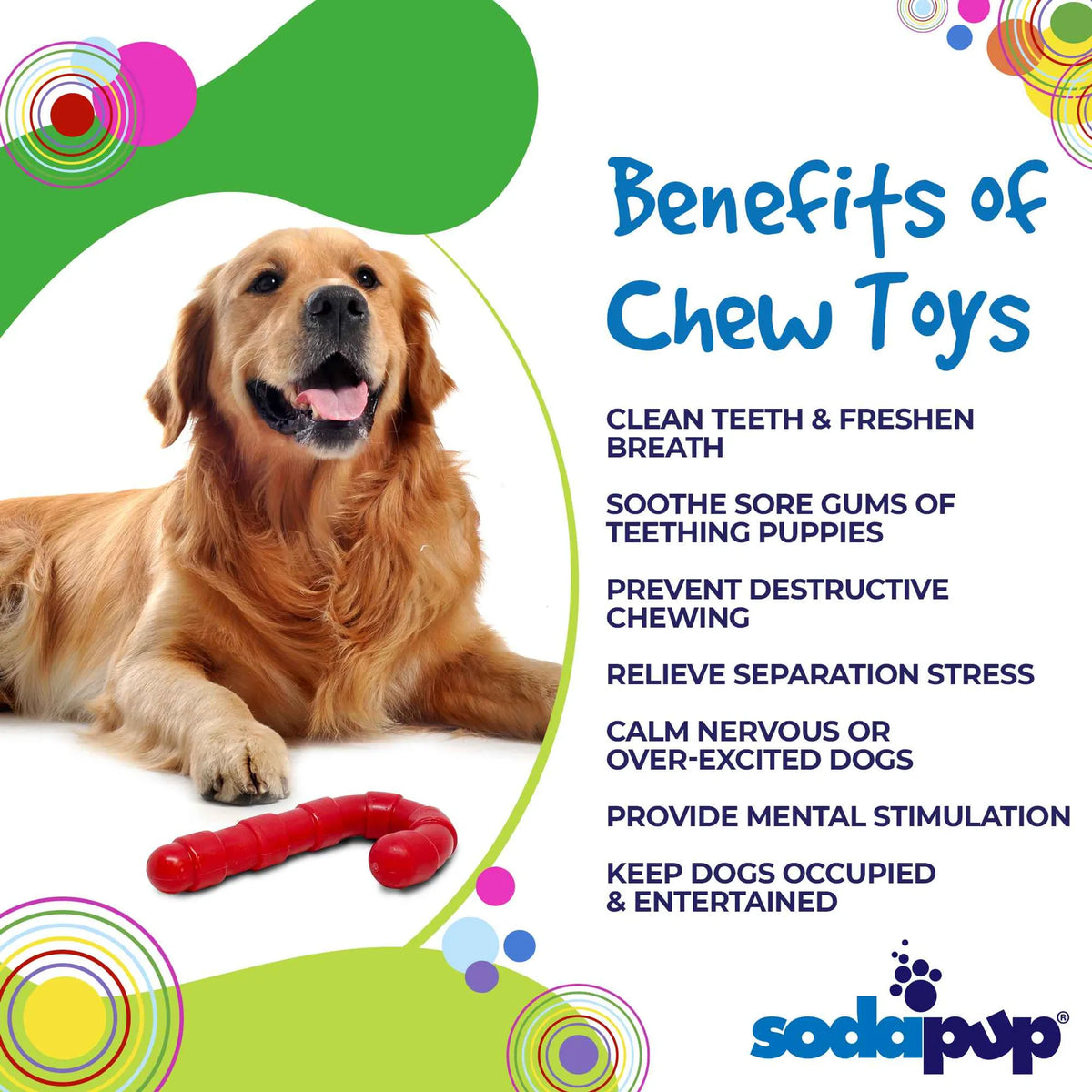 SodaPup Candy Cane Nylon Chew Toy for Power Chewers