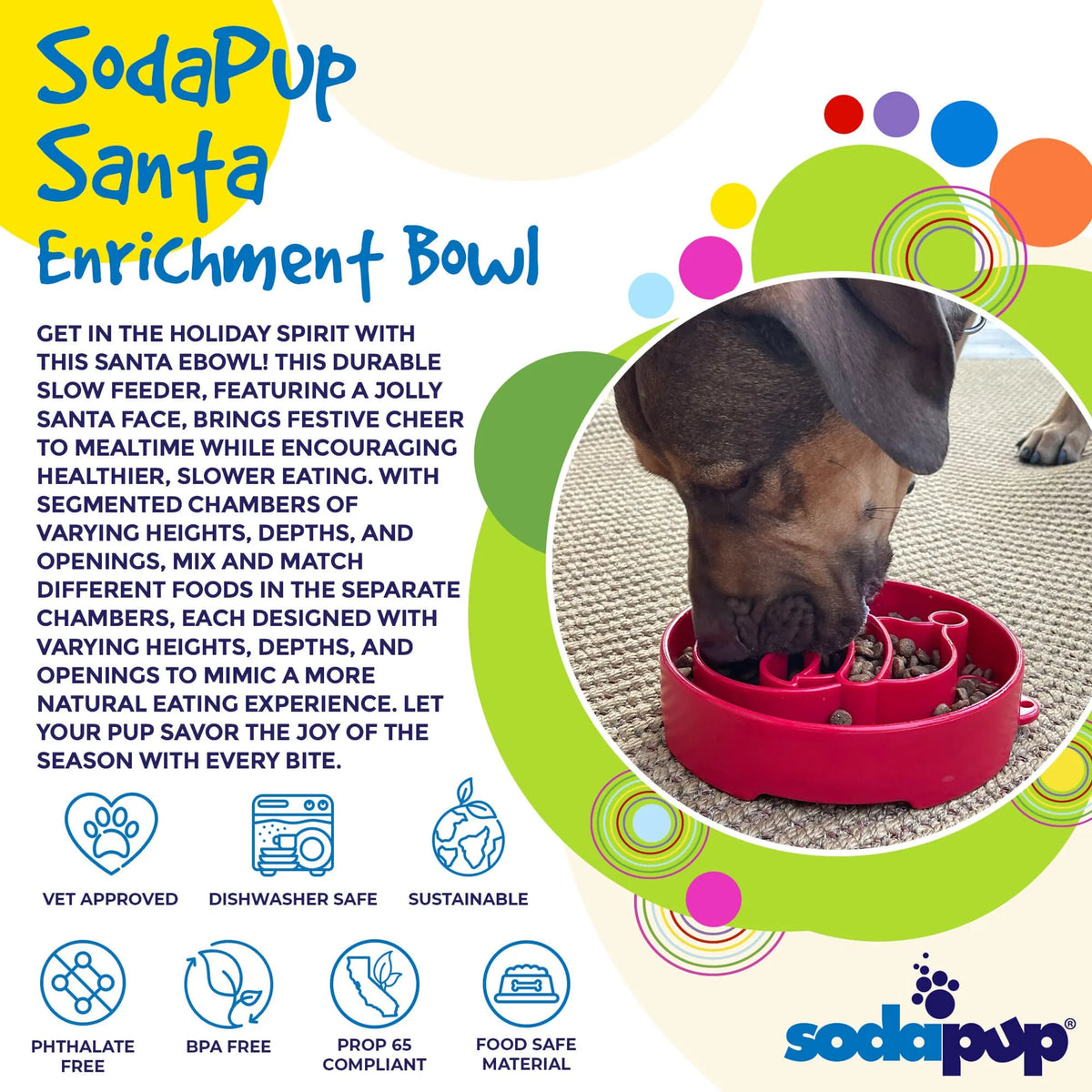 SodaPup Santa eBowl Slow Feeder Dog Bowl