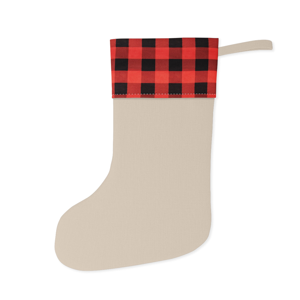 Personalized Pet Christmas Stocking - Custom Dog or Cat Name, Buffalo Plaid Cuff