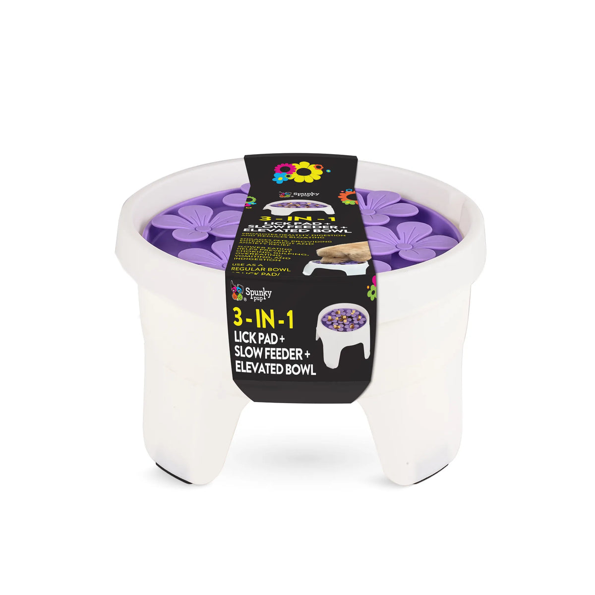3-in-1 Lick Pad, Slow Feeder and Elevated Bowl