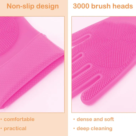 Deshedding Grooming Glove for Dogs & Cats - Gentle Silicone Brush for Bath & Brushing