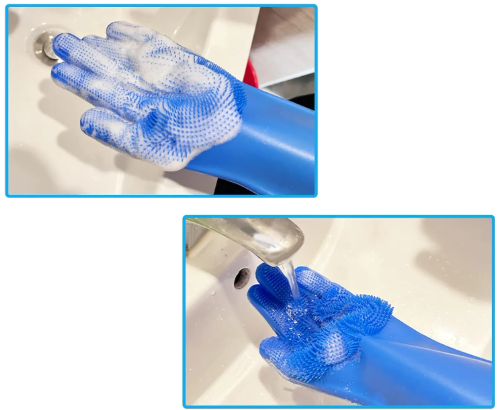 Deshedding Grooming Glove for Dogs & Cats - Gentle Silicone Brush for Bath & Brushing